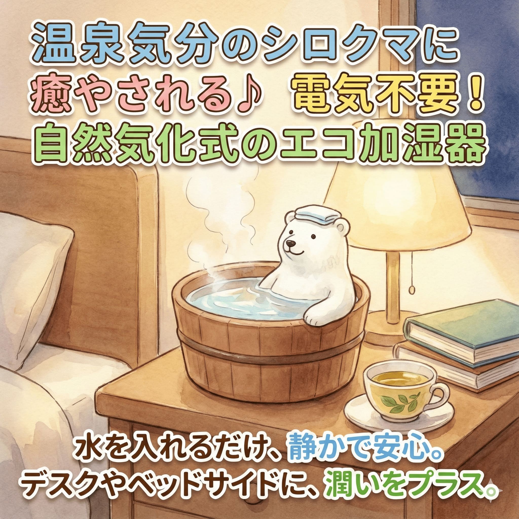 卓上で潤う動物加湿器