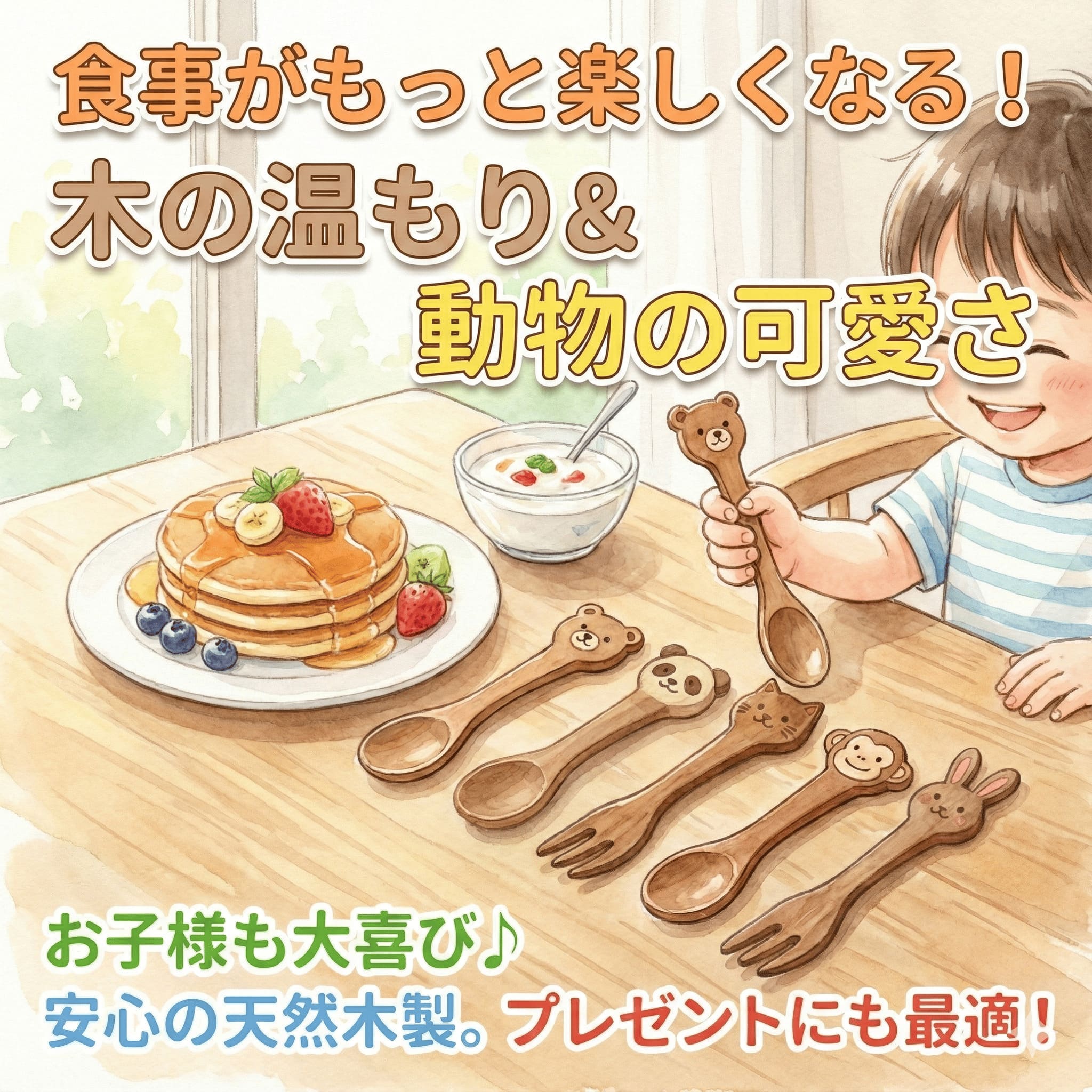 食卓に癒やしを。可愛い木製スプーン
