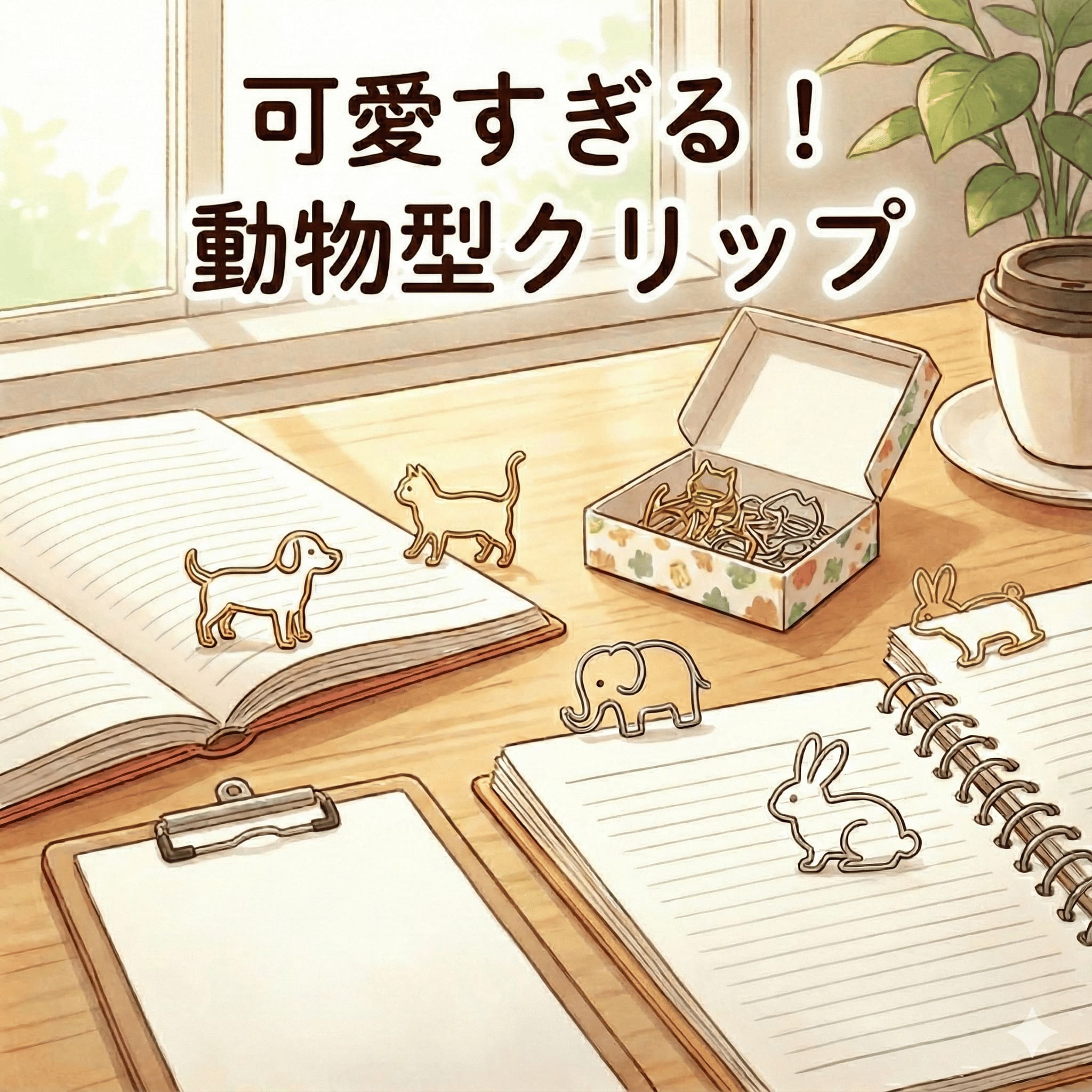 書類をまとめる動物クリップ