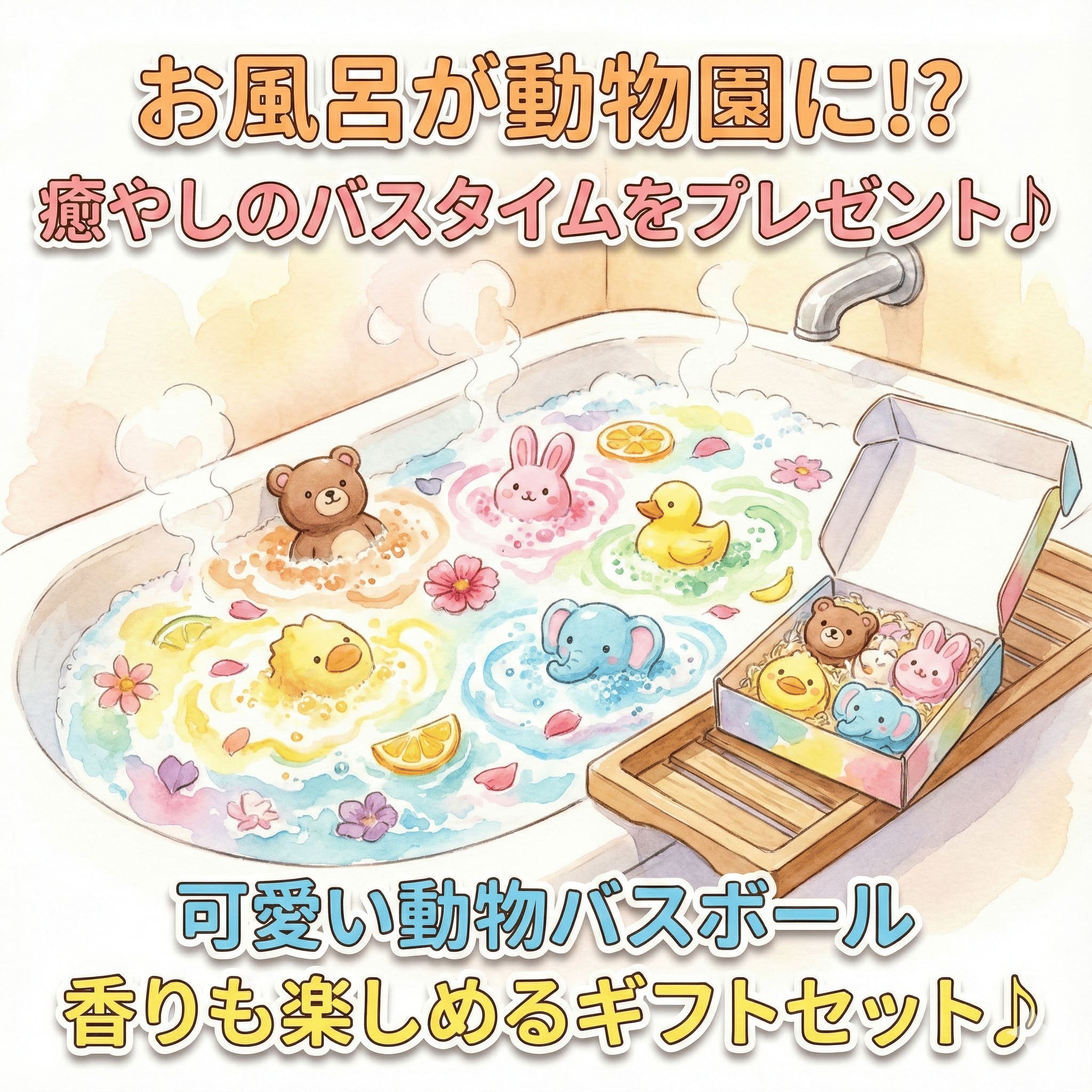 お風呂がバスボールで動物園に！